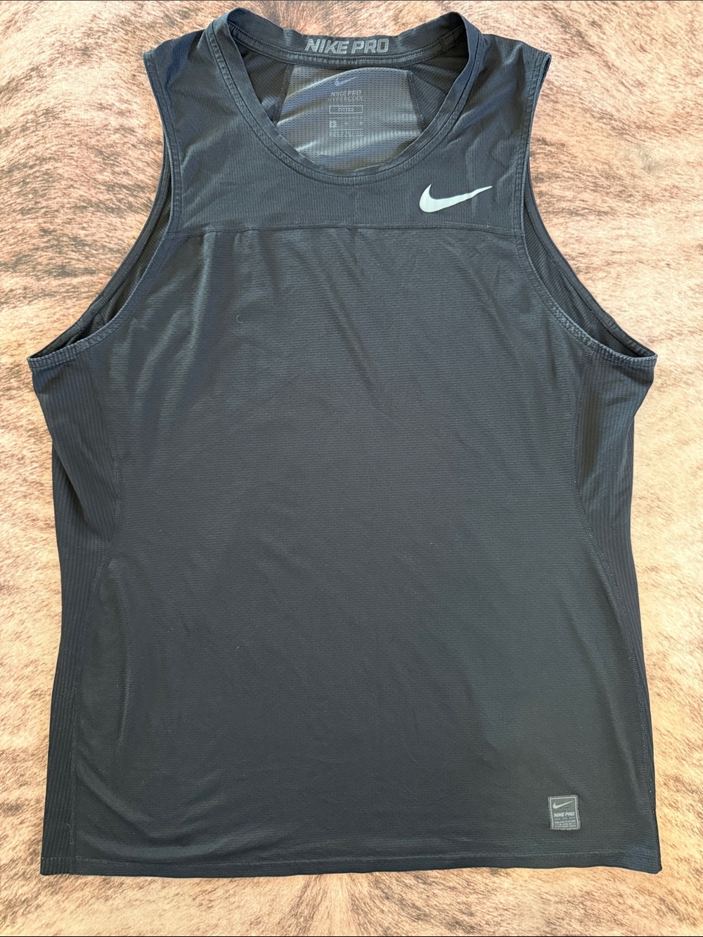 Nike Black Men’s Sleeveless Training Tank with Silver Swoosh